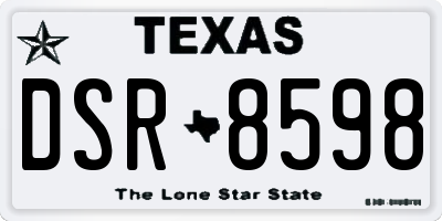 TX license plate DSR8598