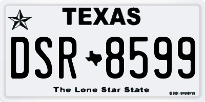 TX license plate DSR8599