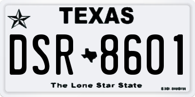 TX license plate DSR8601