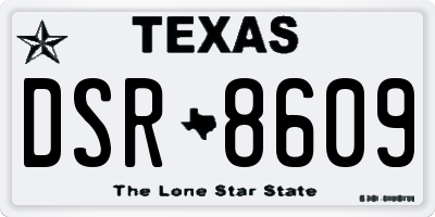 TX license plate DSR8609