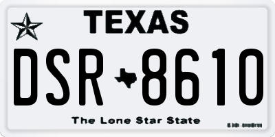 TX license plate DSR8610