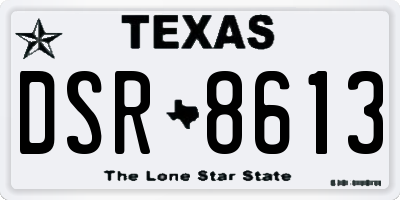 TX license plate DSR8613