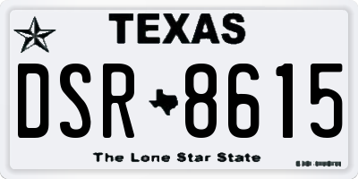 TX license plate DSR8615