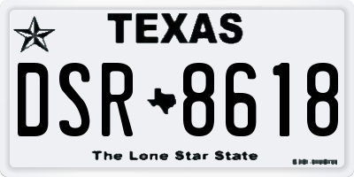 TX license plate DSR8618
