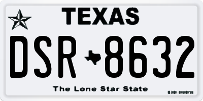 TX license plate DSR8632