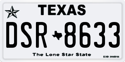 TX license plate DSR8633