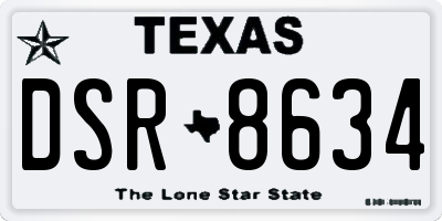 TX license plate DSR8634