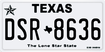 TX license plate DSR8636