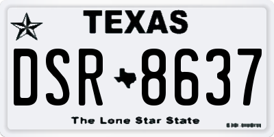 TX license plate DSR8637