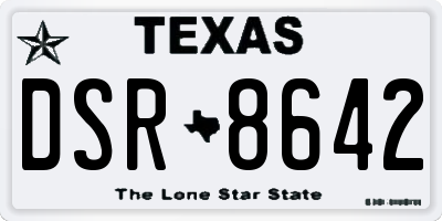 TX license plate DSR8642