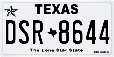 TX license plate DSR8644