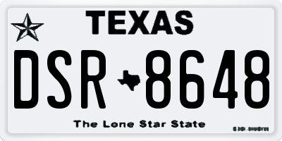 TX license plate DSR8648