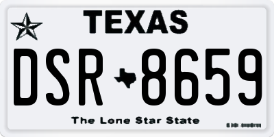 TX license plate DSR8659