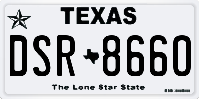 TX license plate DSR8660