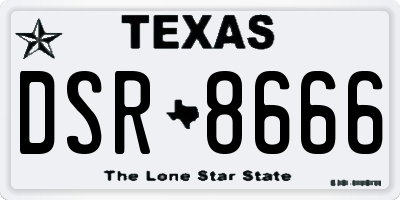 TX license plate DSR8666