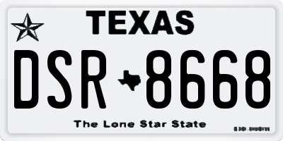 TX license plate DSR8668