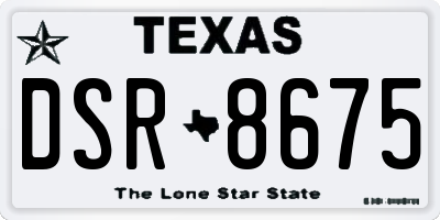 TX license plate DSR8675
