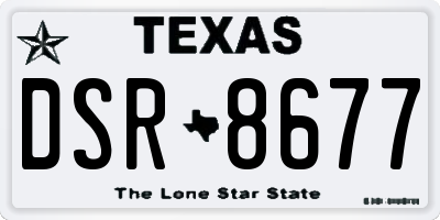 TX license plate DSR8677