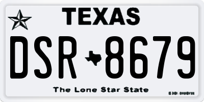 TX license plate DSR8679