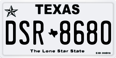 TX license plate DSR8680