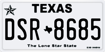 TX license plate DSR8685