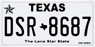 TX license plate DSR8687