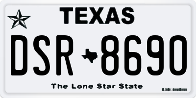 TX license plate DSR8690