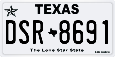 TX license plate DSR8691