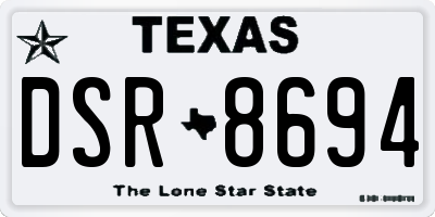 TX license plate DSR8694