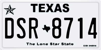 TX license plate DSR8714