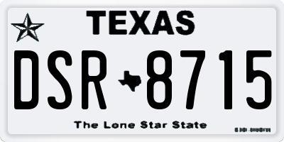 TX license plate DSR8715