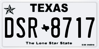 TX license plate DSR8717