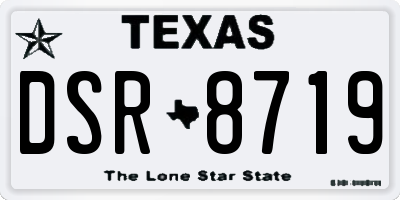 TX license plate DSR8719