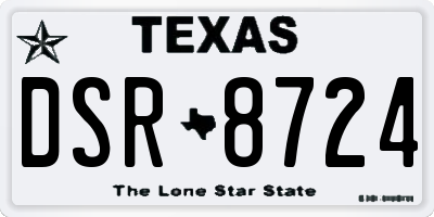 TX license plate DSR8724