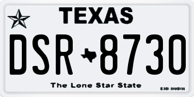 TX license plate DSR8730