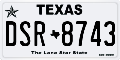 TX license plate DSR8743