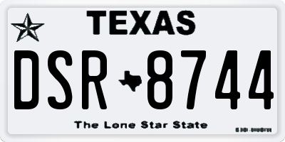 TX license plate DSR8744