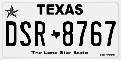 TX license plate DSR8767