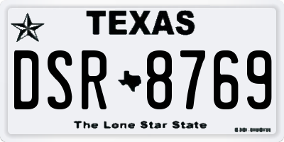 TX license plate DSR8769
