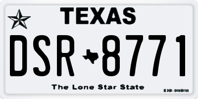TX license plate DSR8771