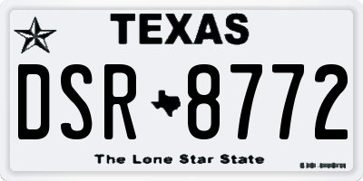 TX license plate DSR8772