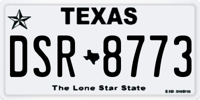 TX license plate DSR8773