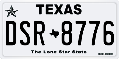 TX license plate DSR8776