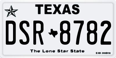 TX license plate DSR8782