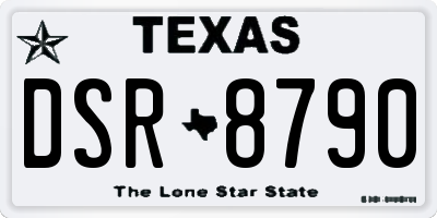 TX license plate DSR8790
