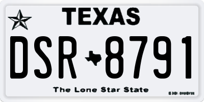 TX license plate DSR8791