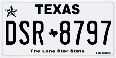 TX license plate DSR8797