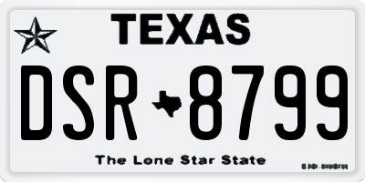 TX license plate DSR8799