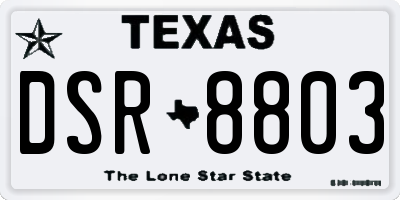 TX license plate DSR8803