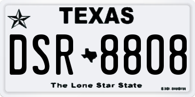 TX license plate DSR8808